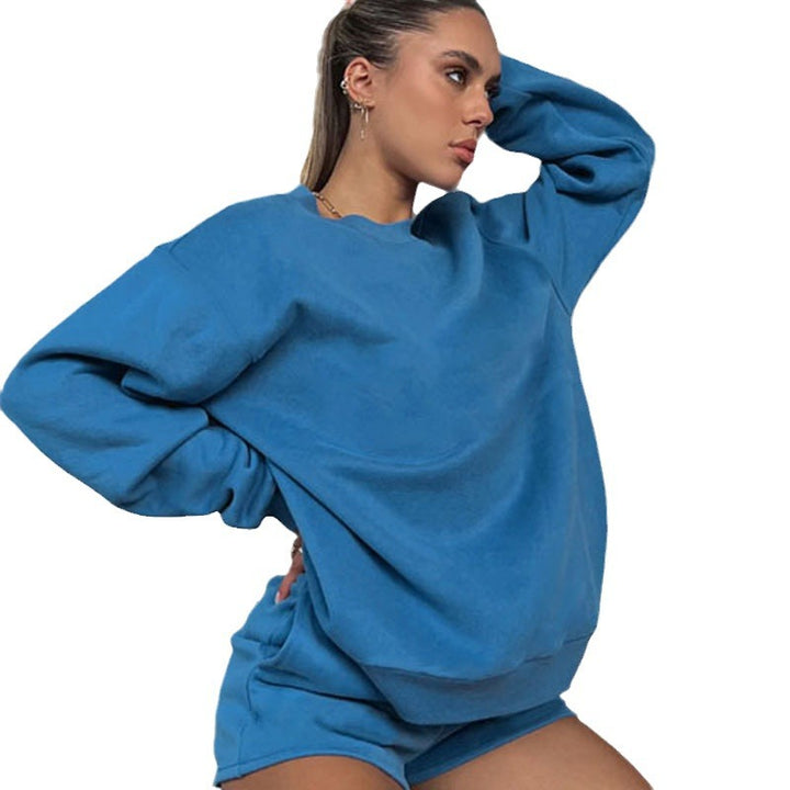 Damen nan weites Sweatshirt und Shorts Haus-Set aus weichem Frottee Echo Archiv