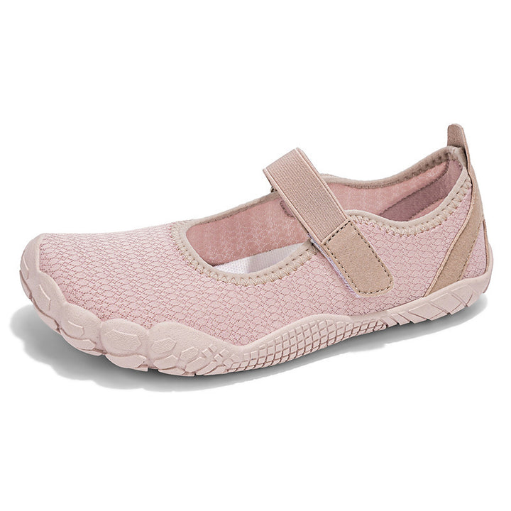 Damen Leichter Strick-Mary-Jane-Slipper mit Klettverschluss und flexibler Barfußsohle – Lioré