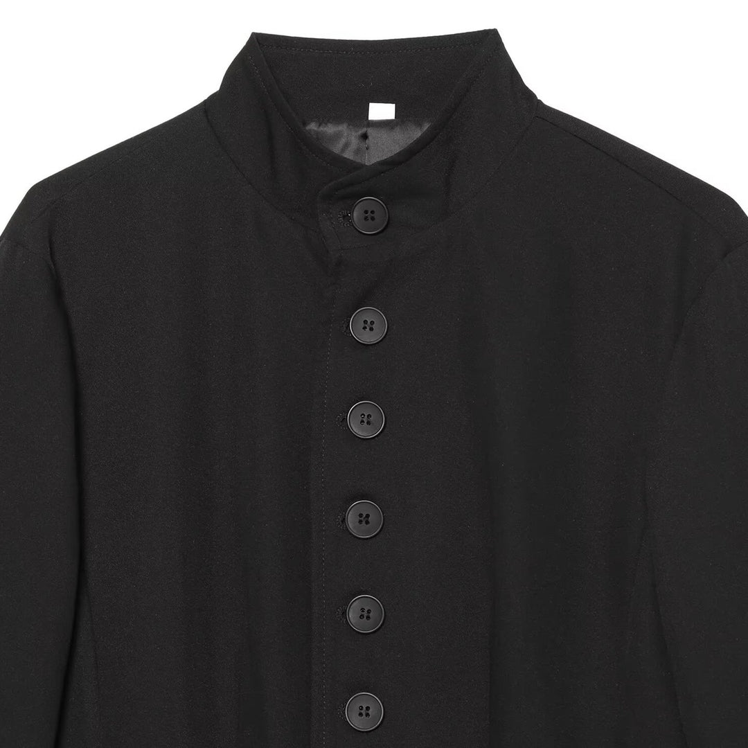 Damen Langblazer mit Stehkragen und durchgehender Knopfleiste Echoarchiv