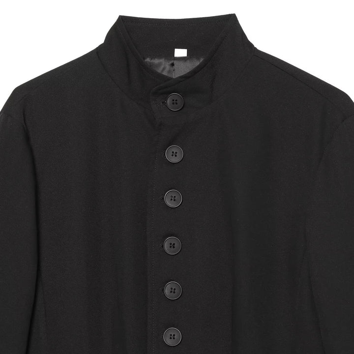 Damen Langblazer mit Stehkragen und durchgehender Knopfleiste Echoarchiv