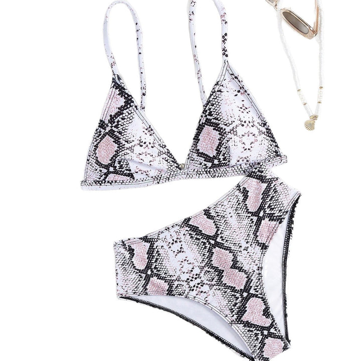 Damen modern geschnittenes Bikini-Set mit Schlangenmuster Echo Archiv
