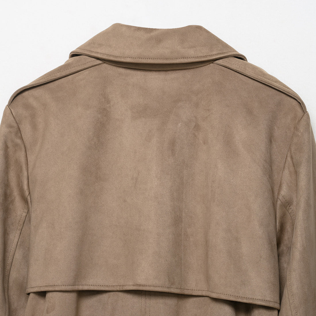Damen Trenchcoat in Veloursleder-Optik doppeltreihig mit Taillengürtel Echoarchiv