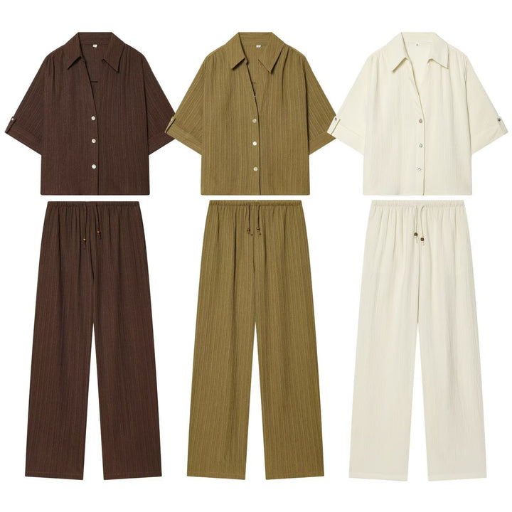 Damen lässige Bluse mit strukturiertem Gewebe und überschnittenen Schultern Echo Archiv