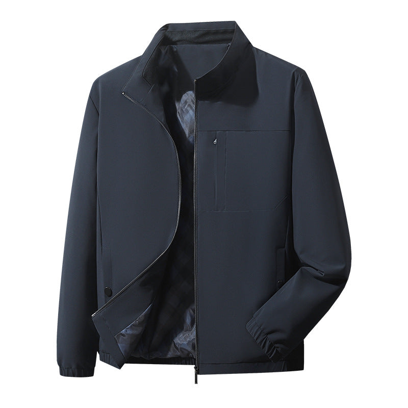 Moderne Herren Komfort Blouson mit karierter Innenseite, verdecktem Zwei-Wege-Reißverschluss und elastischen Ärmelbündchen – Taviero