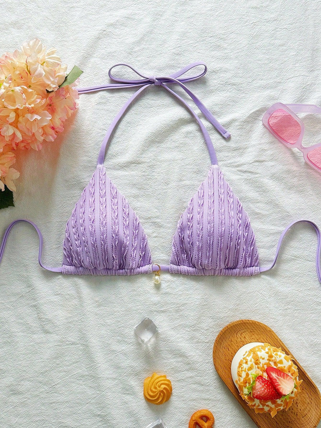 Damen Triangel-Bikini mit strukturierter Textur Echo Archiv