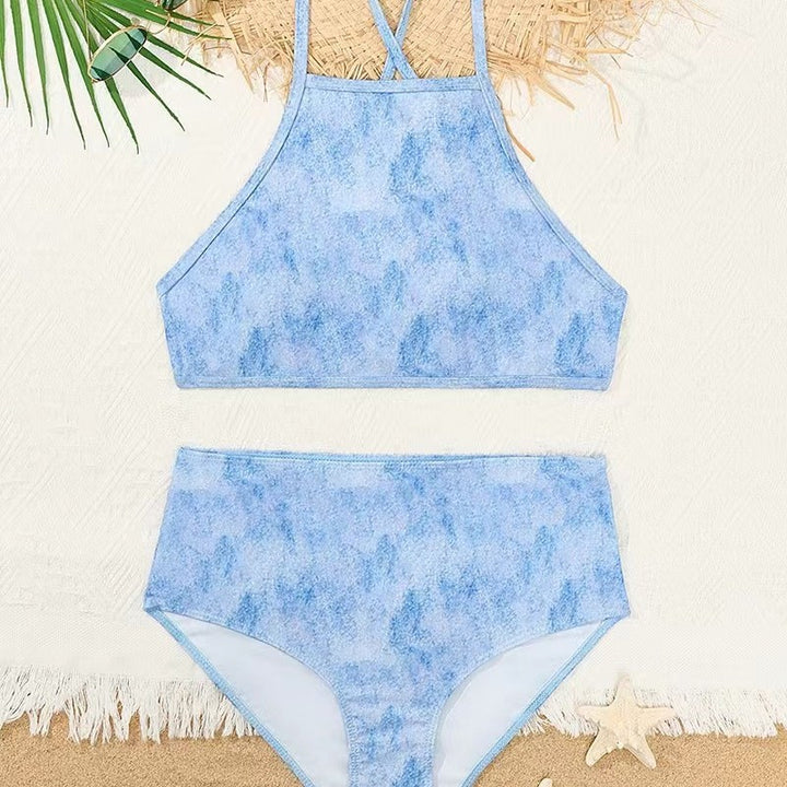 Damen Hochgeschnittener Bikini mit kreativem Muster Echo Archiv