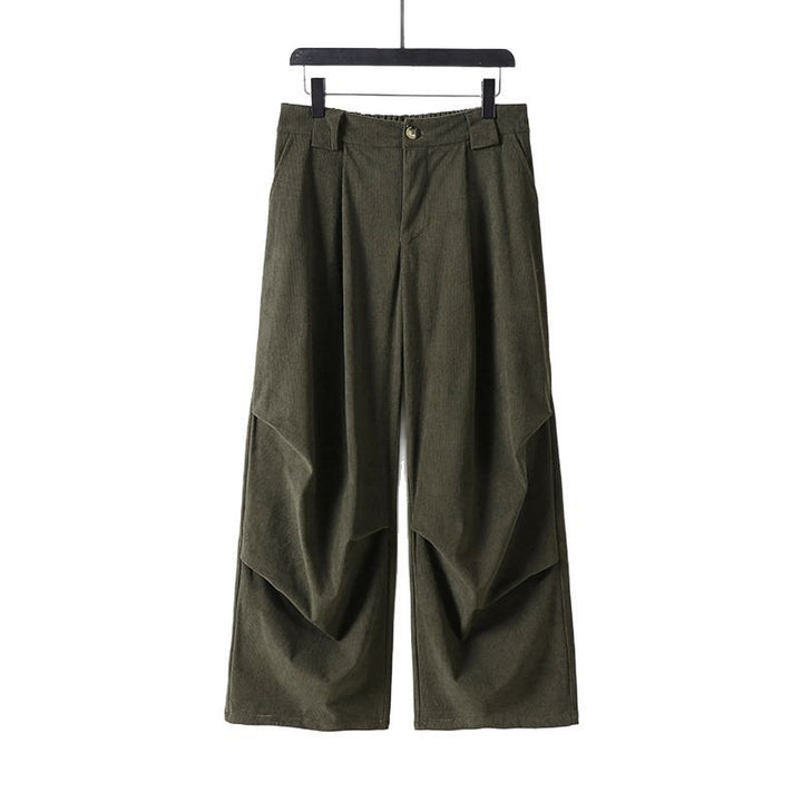 Damen Weite Cordhose mit hoher Taille, Bundfalten und Eingrifftaschen Echoarchiv