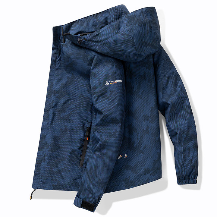Herren Wetterfeste Outdoor-Jacke mit verstellbarem Kapuzenkragen Echo Archiv