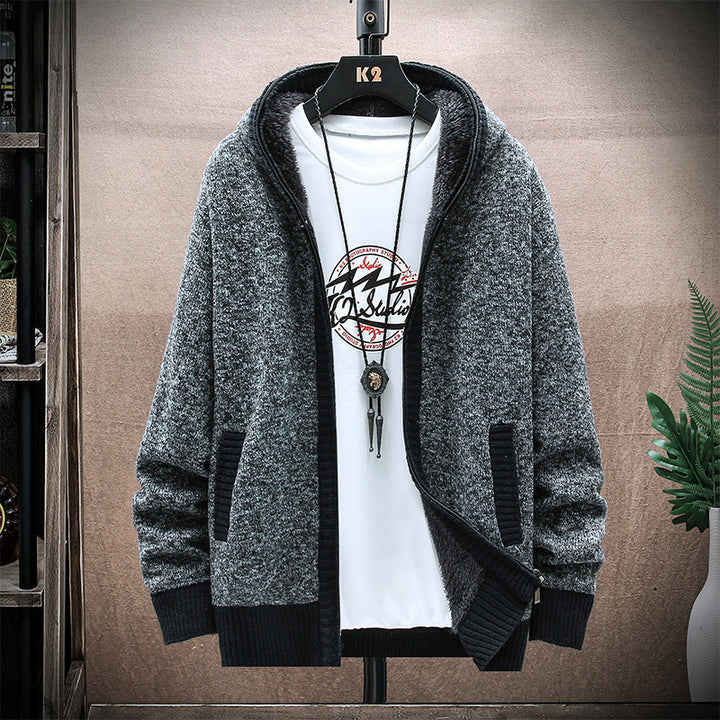 Herren gemütliche Strickjacke mit tiefem V-Ausschnitt und praktischen Taschen Echoarchiv