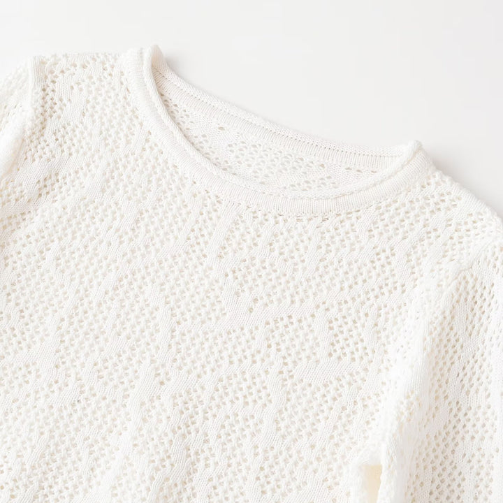 Damen Cropped Strickoberteil mit elegantem Längs-Muster Echo Archiv