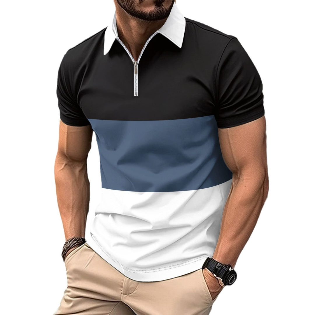 Herren Kurzarmshirt mit modernem Farbblockdesign Echoarchiv
