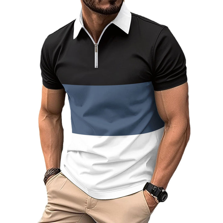 Herren Kurzarmshirt mit modernem Farbblockdesign Echoarchiv