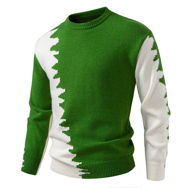 Herren Strickpullover mit kreativem Farbverlauf und klassischem Rundhalsausschnitt Echoarchiv