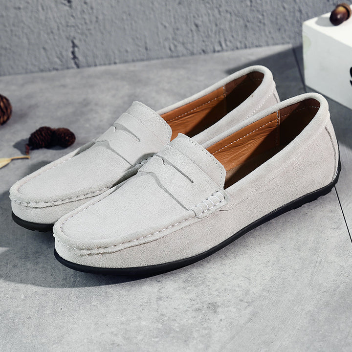 Herren nan eleganter Wildleder-Loafer mit handgenähter Moccasinnaht und rutschfester Gummiprofilsohle Echo Archiv