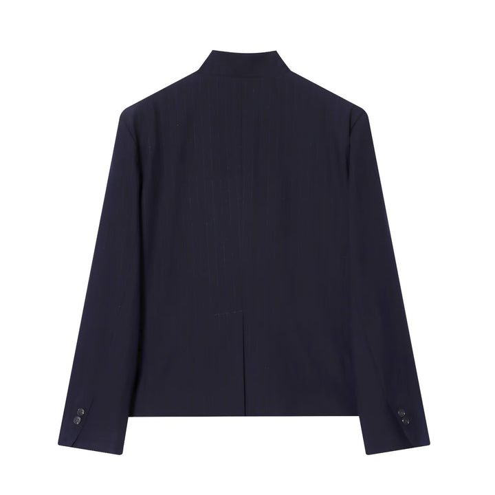 Damen Minimalistischer Kurzblazer mit Stehkragen und verdeckter Zweiknopf-Leiste Echo Archiv