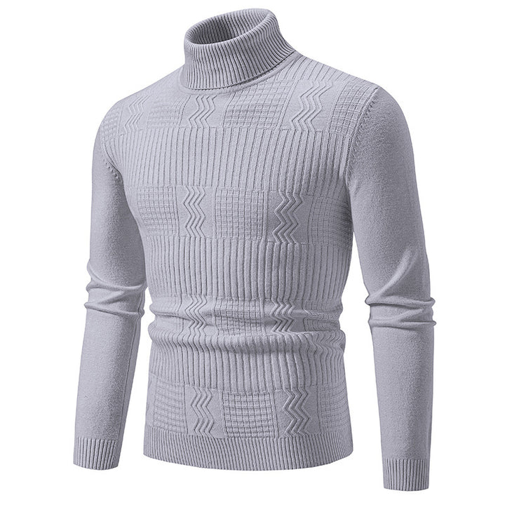 Herren Rollkragenpullover mit Strukturstrick und körpernaher Silhouette Echo Archiv