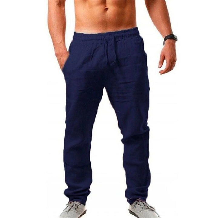 Herren luftige Leinenhose mit elastischem Bund und praktischen Seitentaschen Echoarchiv