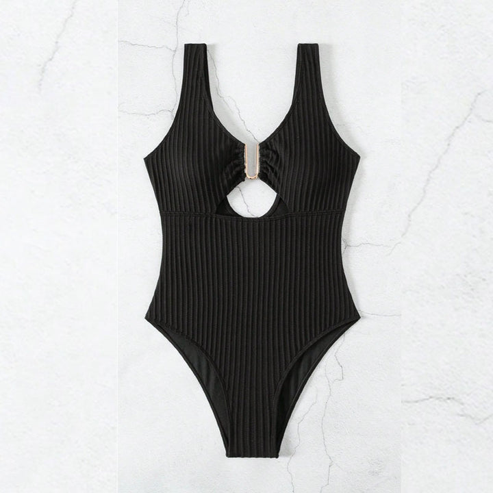 Damen Cut-Out Badeanzug mit elegantem Rippendesign Echo Archiv