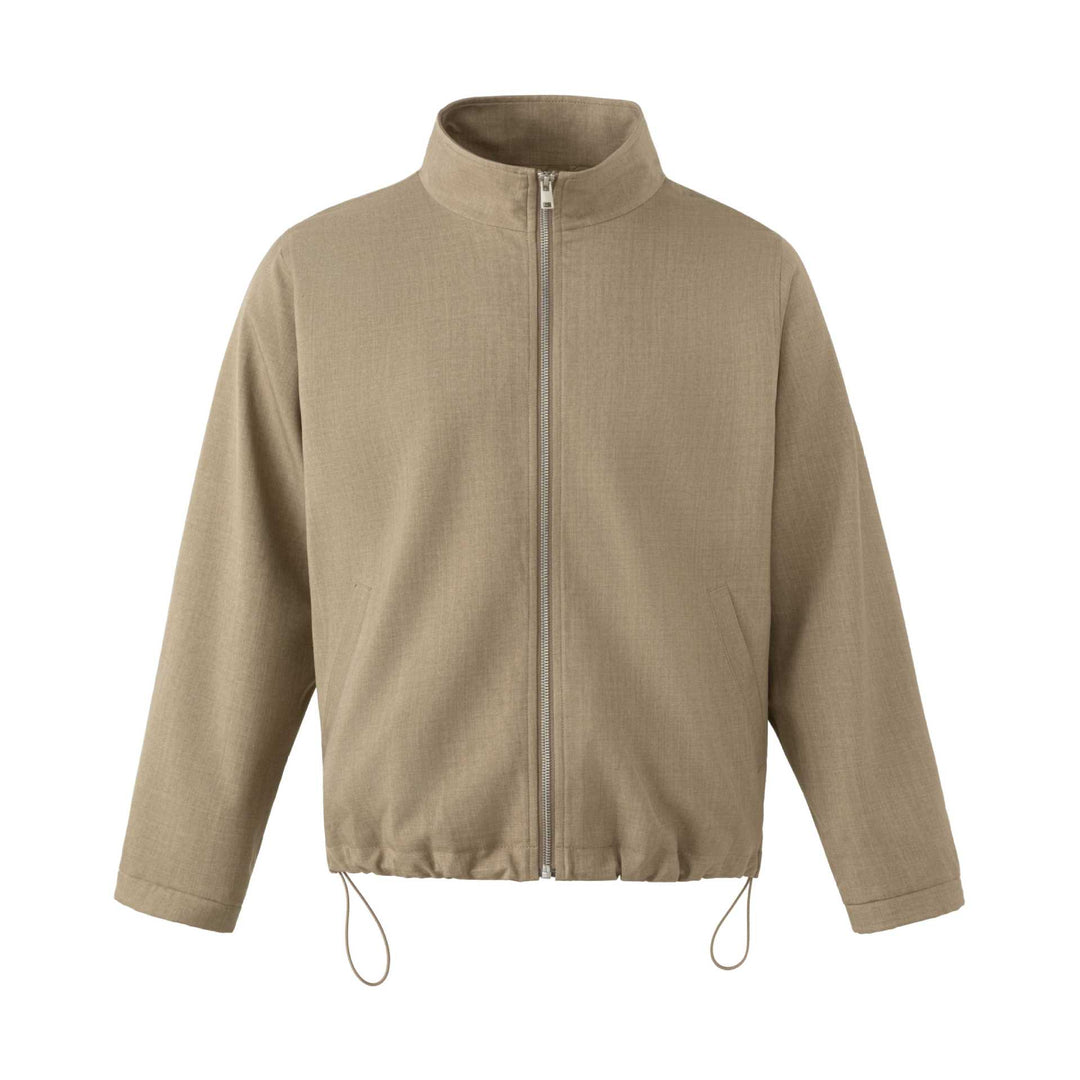 Herren Leichte Baumwoll-Mischgewebe-Utility-Jacke mit Stehkragen und Kordelzug Echoarchiv