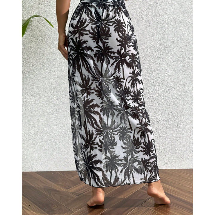 Damen Strandkleid mit floralem Muster und transparentem Material Echo Archiv