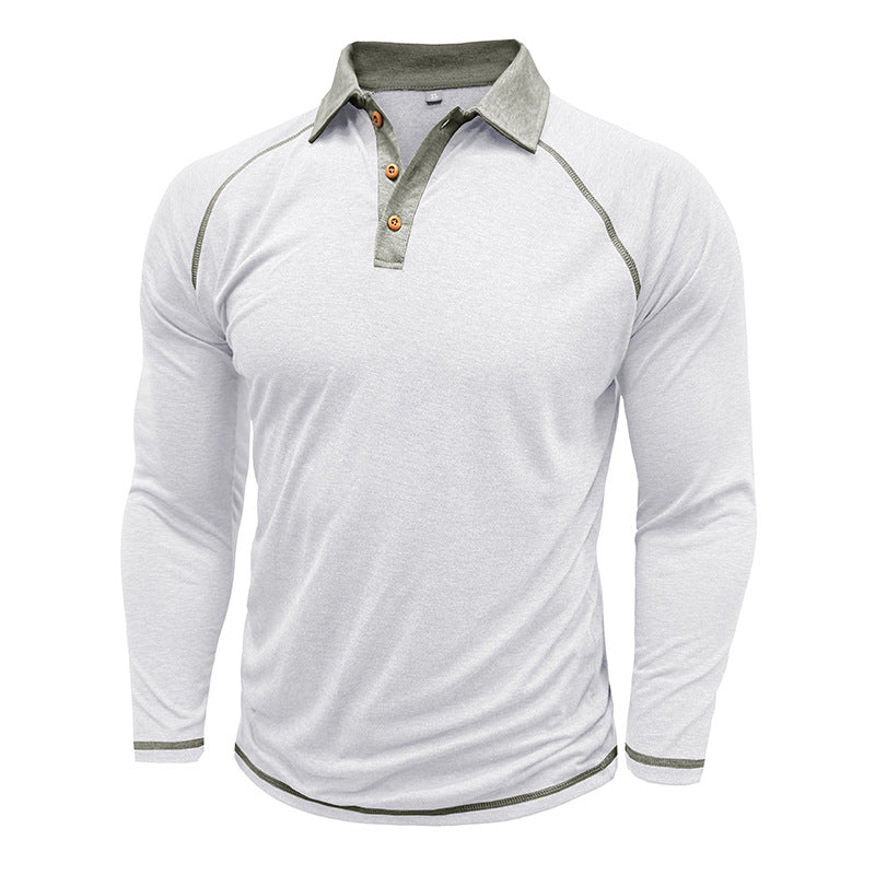 Herren Sportliches Langarm Polohemd mit strukturierter Kragenpartie und modischem Knopfdesign Echoarchiv