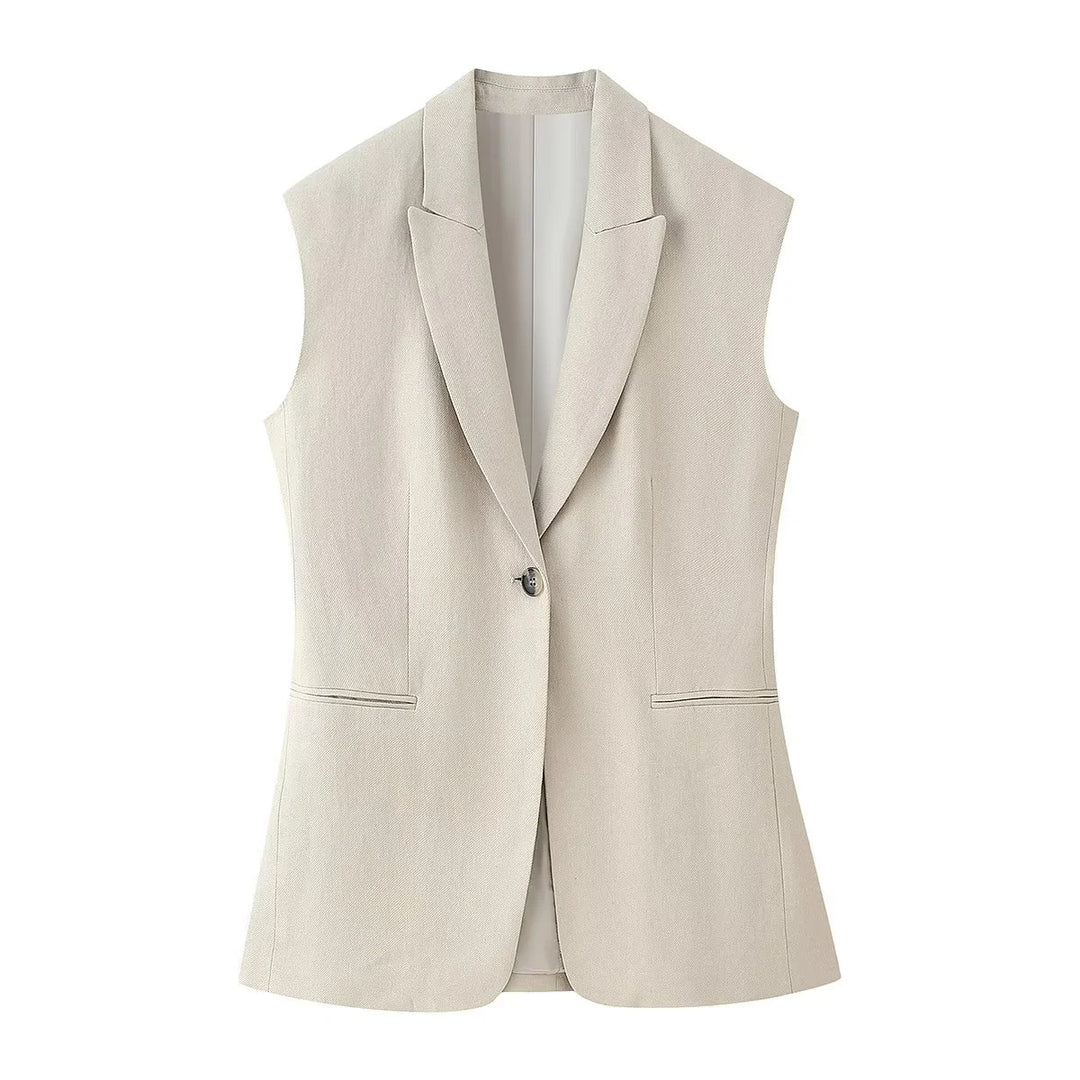 Damen elegante Culotte-Hose mit hoher Taille, Kellerfalten und weitem geradem Bein – Avélisse