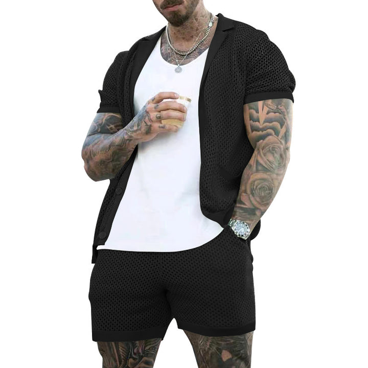 Herren atmungsaktives Sport-Outfit mit modernem Netzdesign Echoarchiv