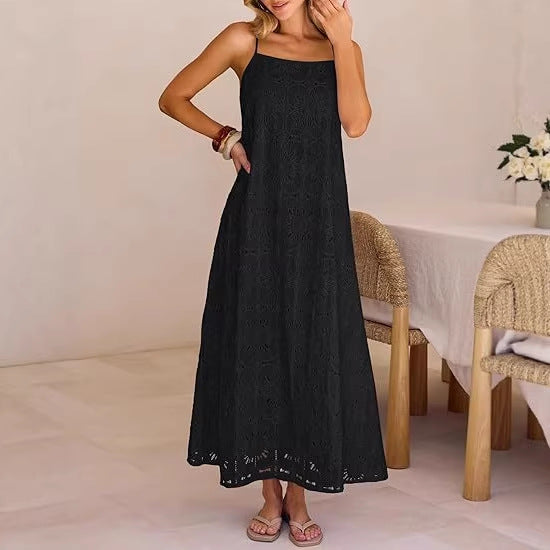 Damen Maxikleid mit filigranem Lochmuster Echo Archiv