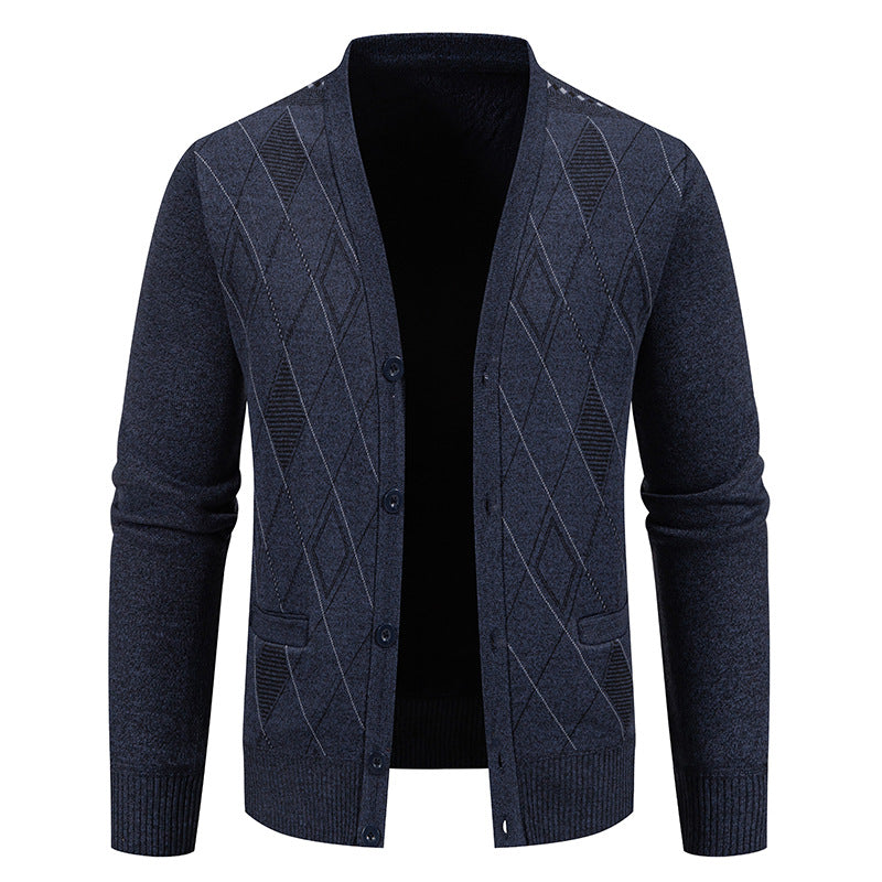 Herren Strickjacke mit eleganter Rautenstruktur Echoarchiv