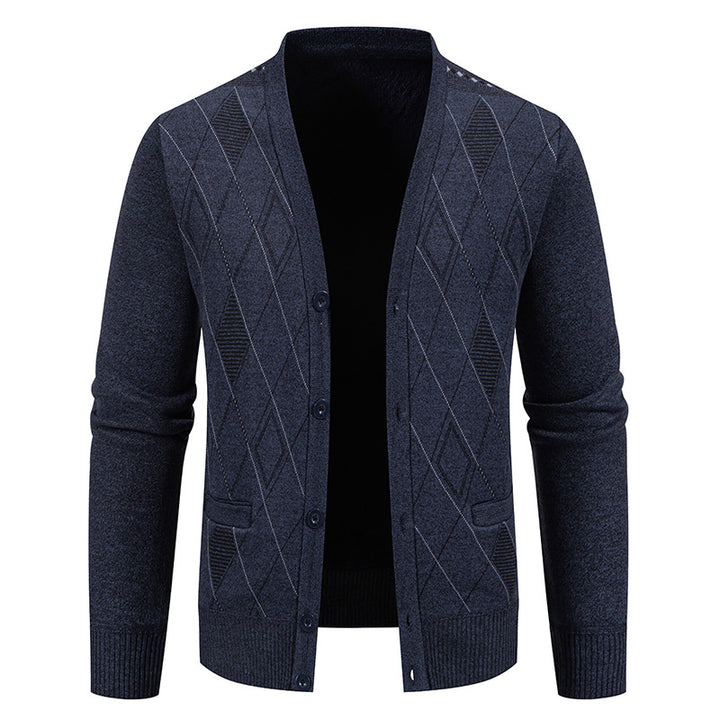 Herren Strickjacke mit eleganter Rautenstruktur Echoarchiv
