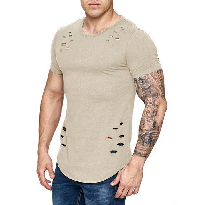 Herren modisches T-Shirt mit aufwendigen Rippen Echoarchiv