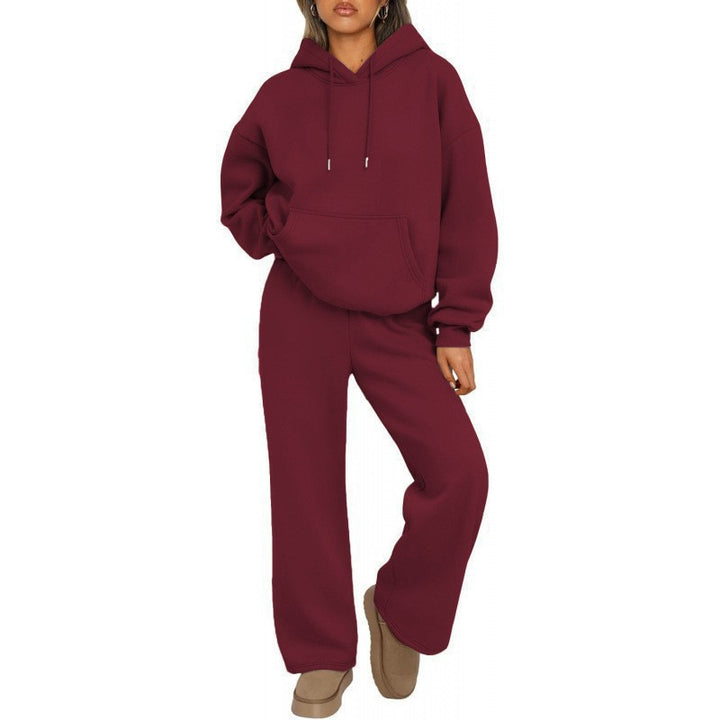 Damen Oversized Hoodie-Set mit Kängurutasche und weiter Palazzohose – Auréline