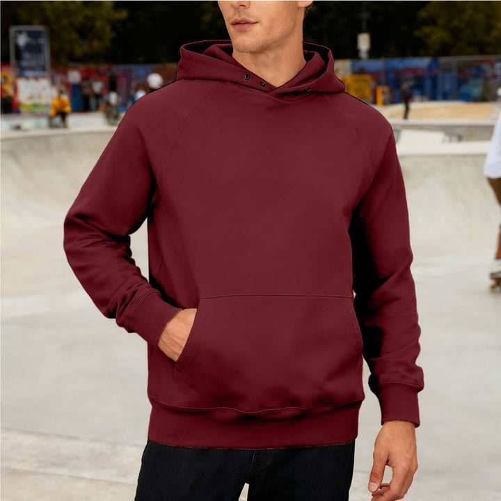 Herren nan Sweatstoff Kapuzenpullover mit Raglanärmeln, Kängurutasche und verstärktem Saum Echo Archiv