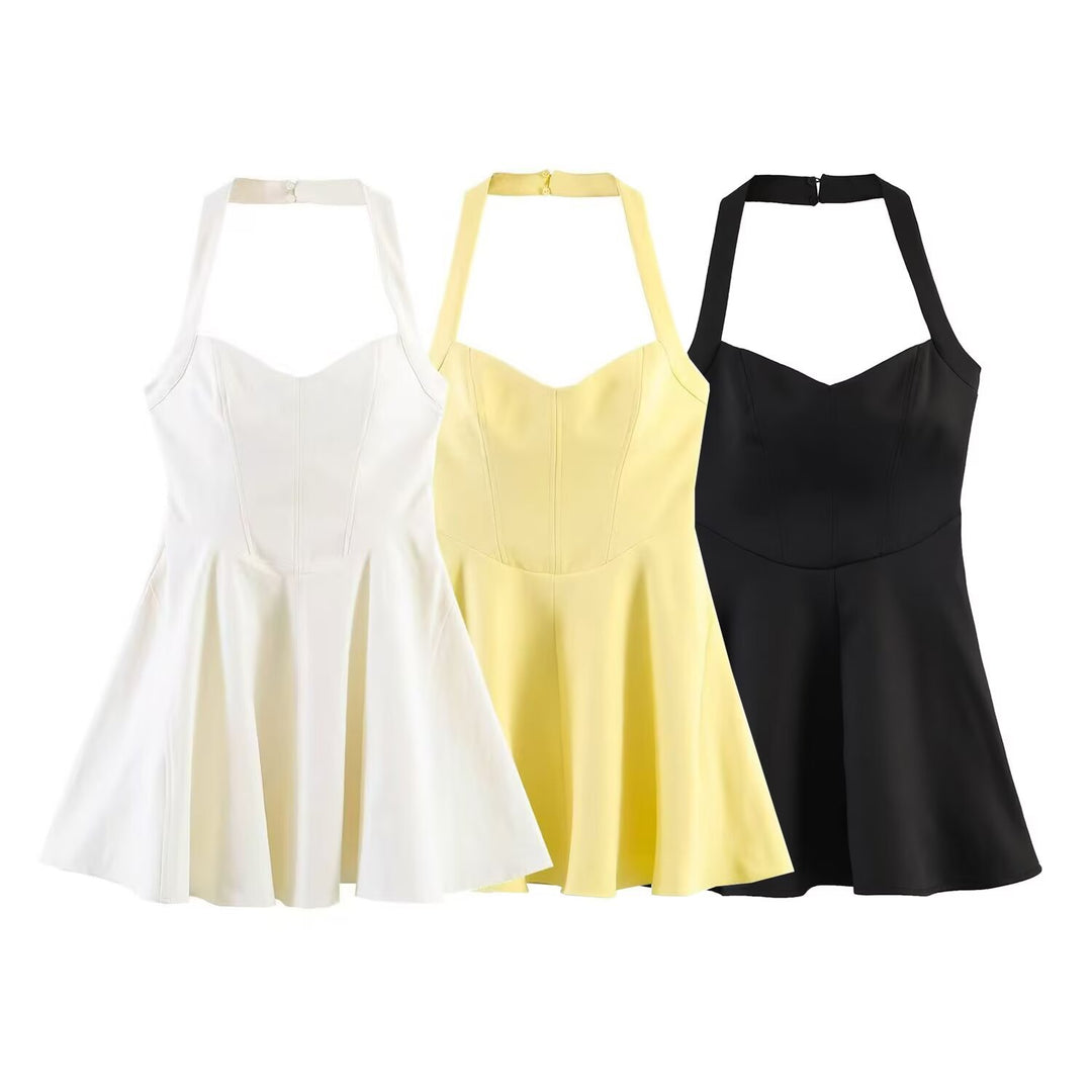 Damen A-Linien Kleid mit Halterneck und figurbetonter Silhouette Echo Archiv