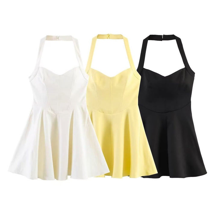 Damen A-Linien Kleid mit Halterneck und figurbetonter Silhouette Echo Archiv