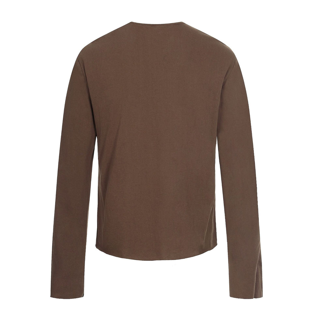 Herren Langarm-Henleyshirt mit asymmetrischer Knopfleiste und leichtem Relaxed Fit Echoarchiv