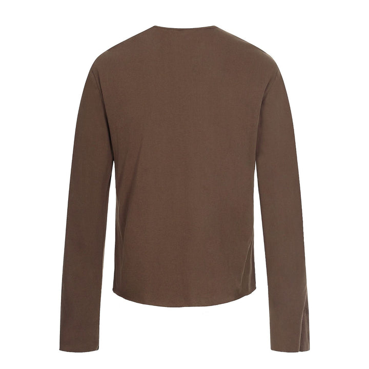 Herren Langarm-Henleyshirt mit asymmetrischer Knopfleiste und leichtem Relaxed Fit Echoarchiv