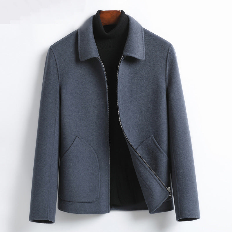 Herren Elegante Kurzjacke aus Wollmix mit Stehkragen, verdecktem Reißverschluss und konturierten Eingrifftaschen Echoarchiv
