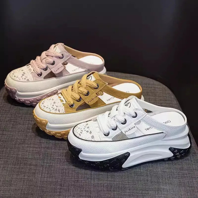 Damen Sportliche Sneaker mit offenen Fersen und rutschfester Sohle Echo Archiv