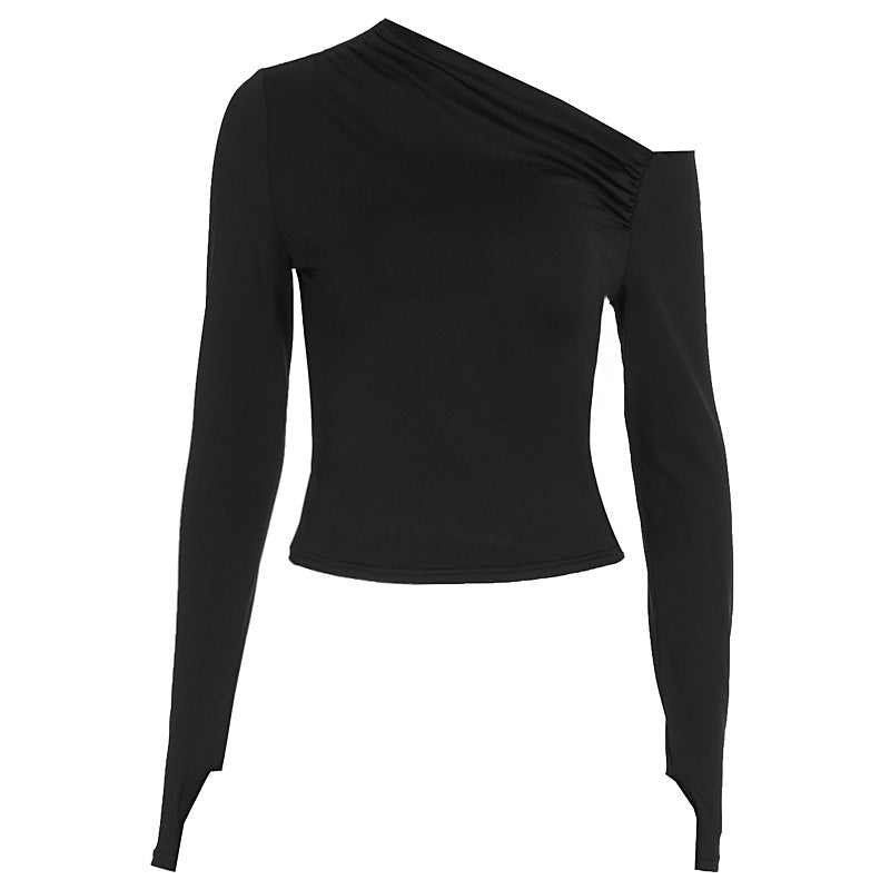 Damen Elegantes asymmetrisches Langarmoberteil Echo Archiv