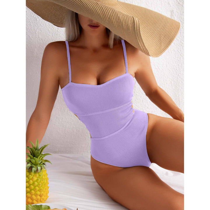 Damen Einteiler Badeanzug mit elegantem Rippendesign und figurschmeichelnder Silhouette Echo Archiv