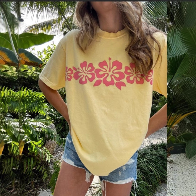 Damen T-Shirt mit floralem Grafikdruck Echo Archiv