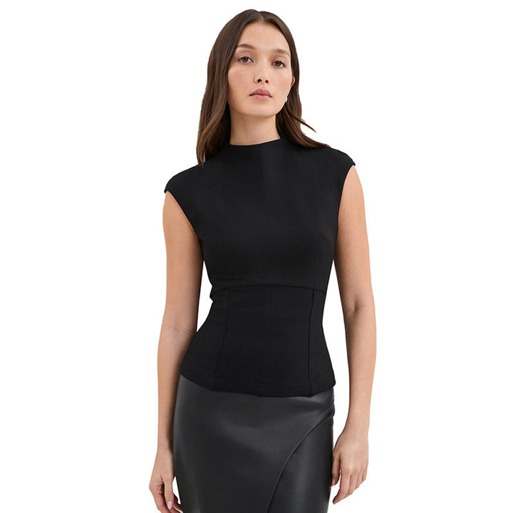 Damen Figurumspielendes Top mit elegantem High-Neck und schmalem Schnitt Echo Archiv