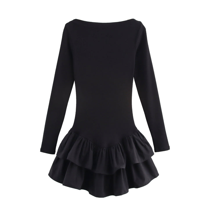 Damen Figurbetontes Minikleid mit Stufenvolants und U‑Boot‑Ausschnitt Echo Archiv