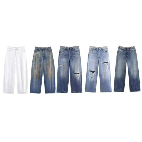 Damen hochwertige Destroyed Jeans im lässigen Baggy-Stil mit modernen Akzenten Echo Archiv