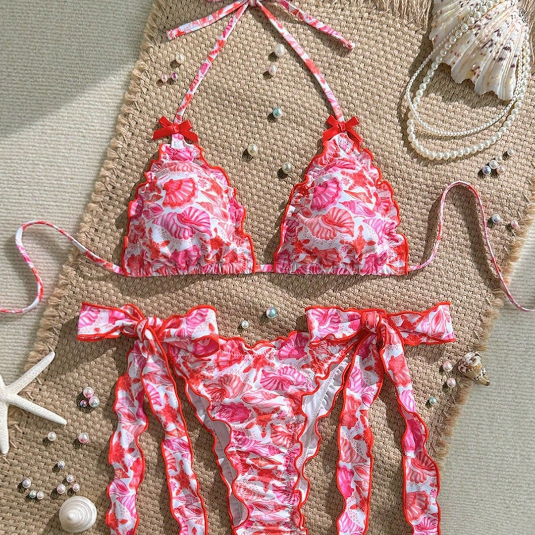 Damen Triangel-Bikini mit Rüschendetails Echo Archiv