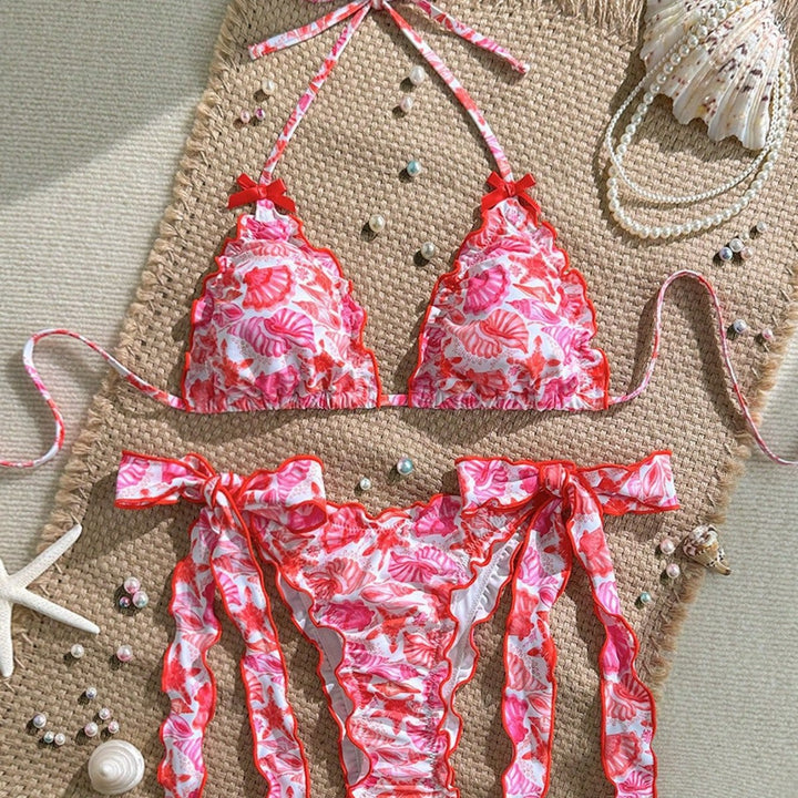 Damen Triangel-Bikini mit Rüschendetails Echo Archiv