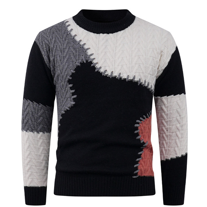 Herren Stilvoller Strickpullover mit einzigartigen geometrischen Mustern Echoarchiv