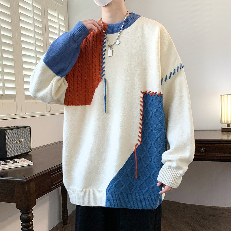 Unisex nan strukturierter Oversize-Strickpullover mit Zopfmuster und dekorativer Steppnaht Echo Archiv