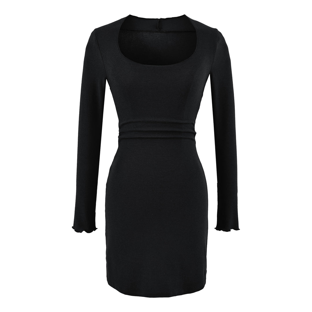 Damen Figurbetontes Midikleid mit Quadrat-Ausschnitt und Taillenraffung Echoarchiv
